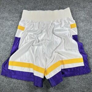 Vintage BETLIN Dazzle Shorts Mens Medium LA LAKERS‎ Basketball Theme Made in USA